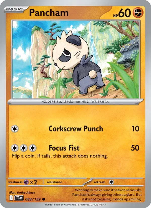 Pancham Common Pokemon card #083 from Journey Together