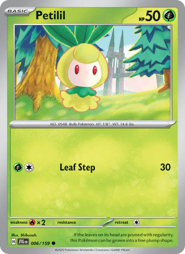 Petilil Common Pokemon card #006 from Journey Together