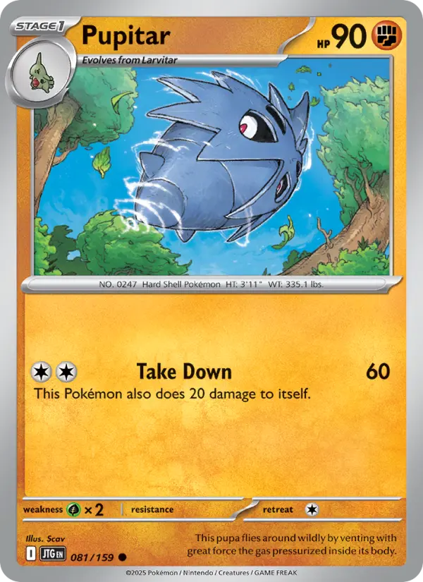 Pupitar Common Pokemon card #081 from Journey Together