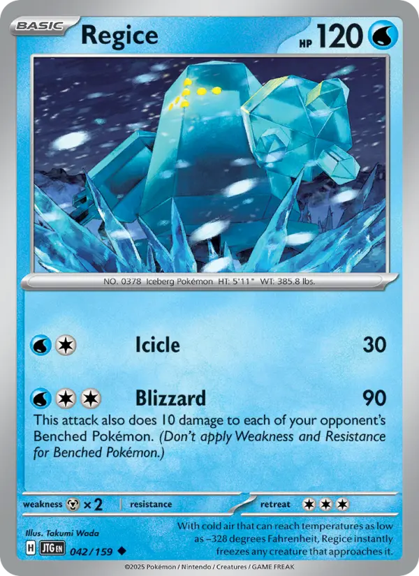 Regice Uncommon Pokemon card #042 from Journey Together