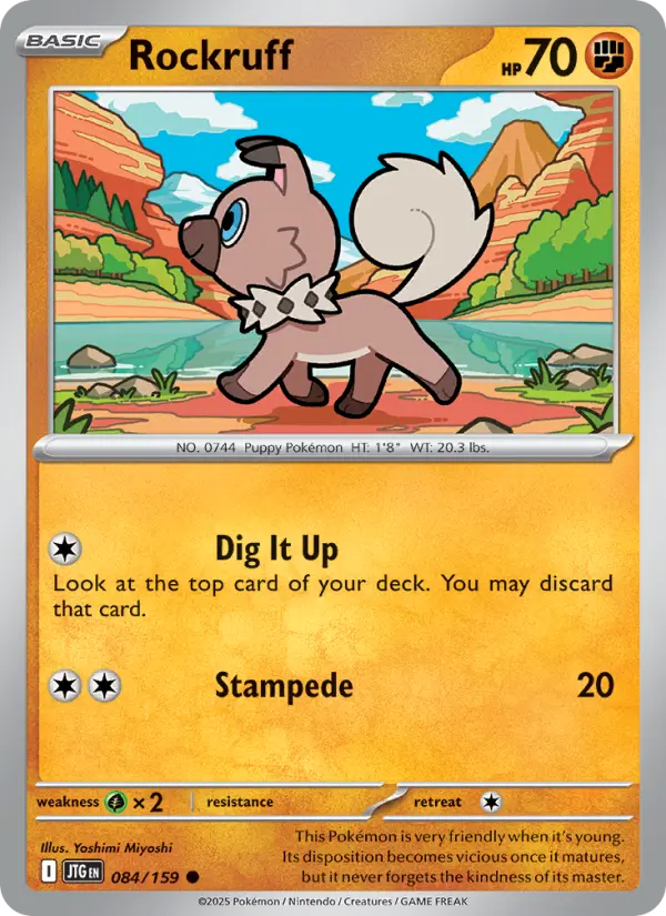 Rockruff Common Pokemon card #084 from Journey Together