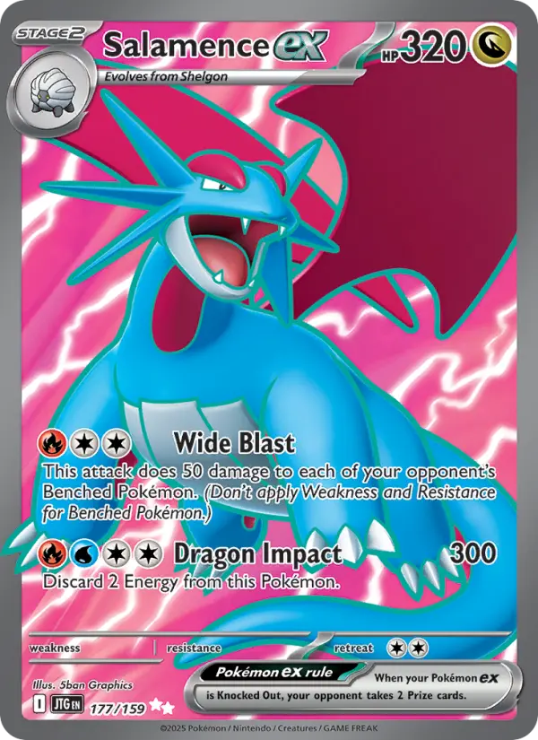 Salamence ex Ultra Rare Pokemon card #177 from Journey Together