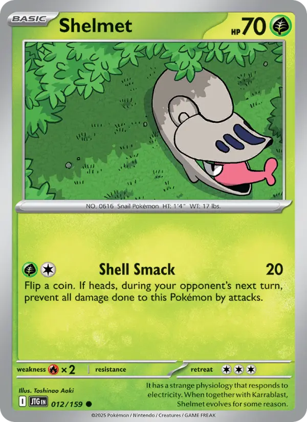 Shelmet Common Pokemon card #012 from Journey Together
