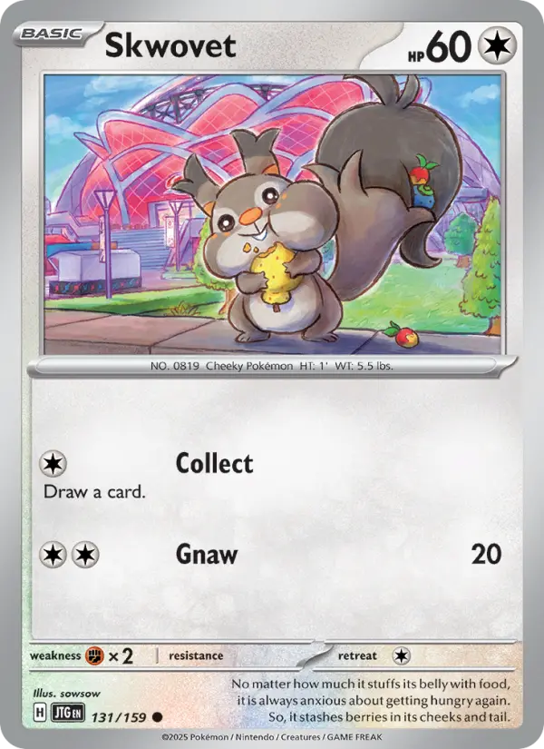 Skwovet Common Pokemon card #131 from Journey Together