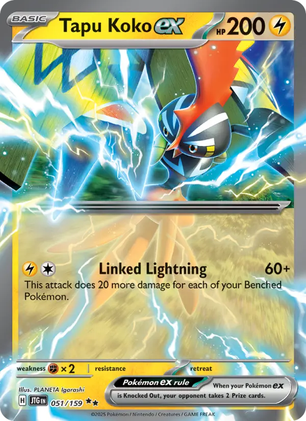 Tapu Koko ex Double rare Pokemon card #051 from Journey Together