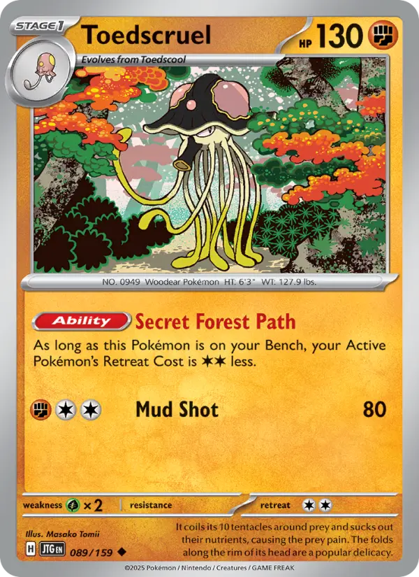 Toedscruel Uncommon Pokemon card #089 from Journey Together