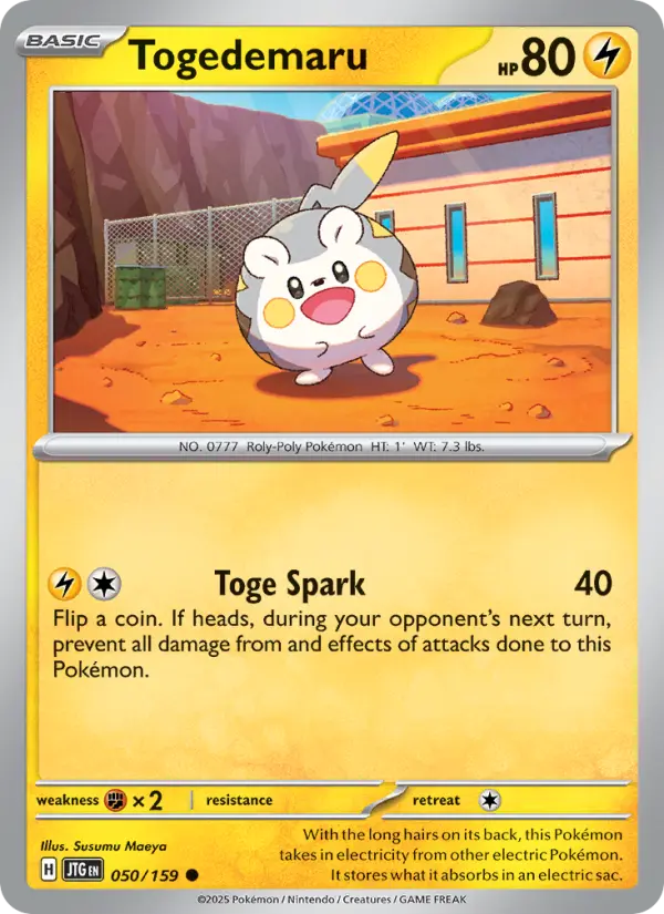 Togedemaru Common Pokemon card #050 from Journey Together