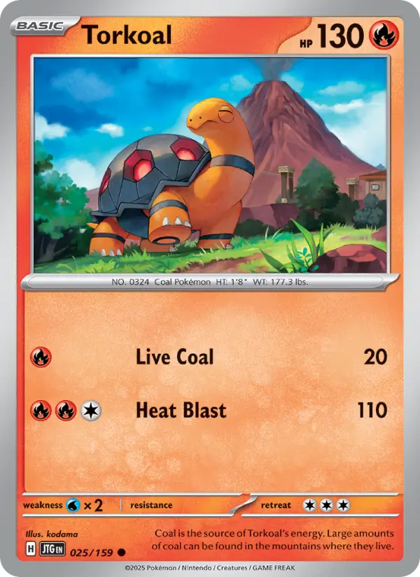 Torkoal Common Pokemon card #025 from Journey Together