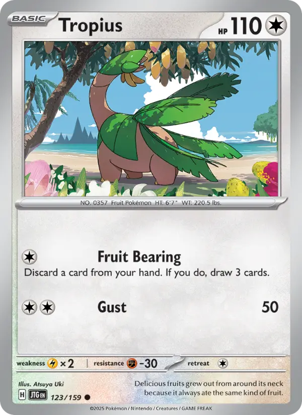Tropius Common Pokemon card #123 from Journey Together
