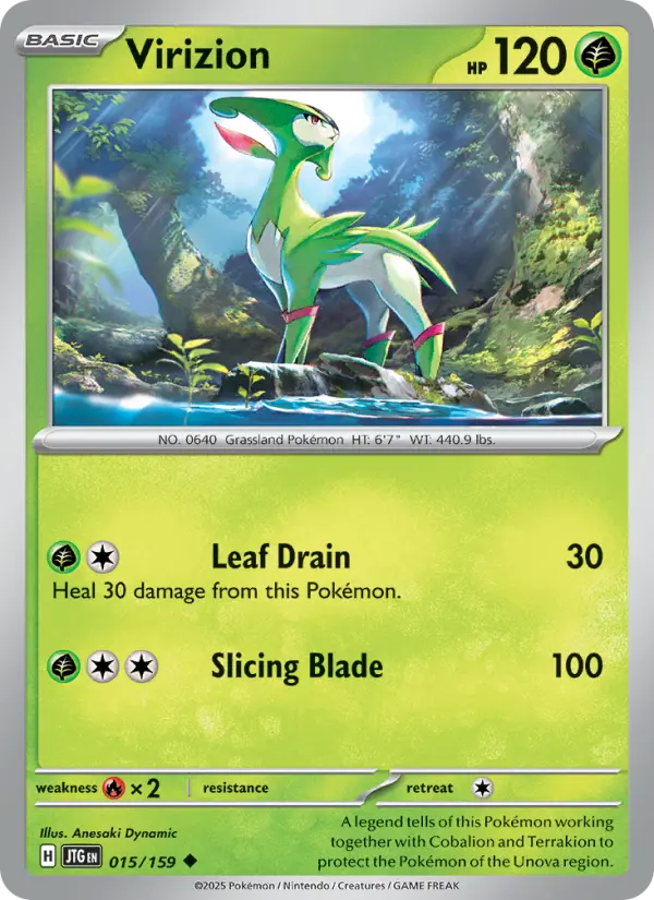 Virizion Uncommon Pokemon card #015 from Journey Together