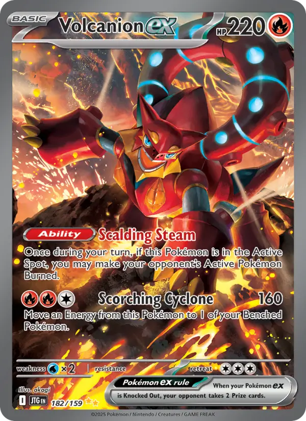 Volcanion ex Special illustration rare Pokemon card #182 from Journey Together