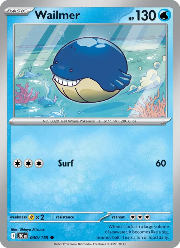 Wailmer Common Pokemon card #040 from Journey Together