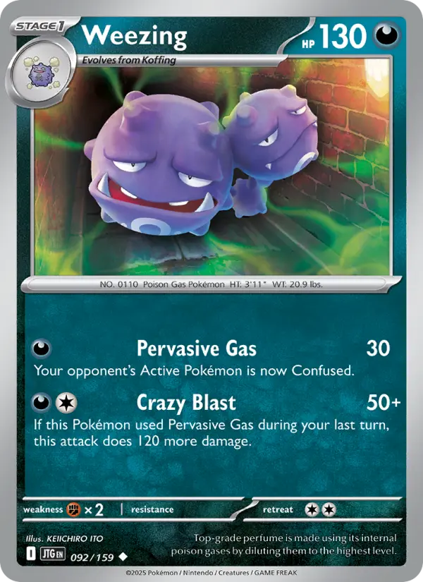Weezing Uncommon Pokemon card #092 from Journey Together