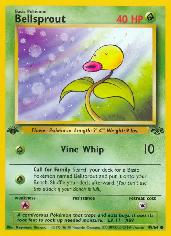 Bellsprout Common Pokemon card #49 from Jungle