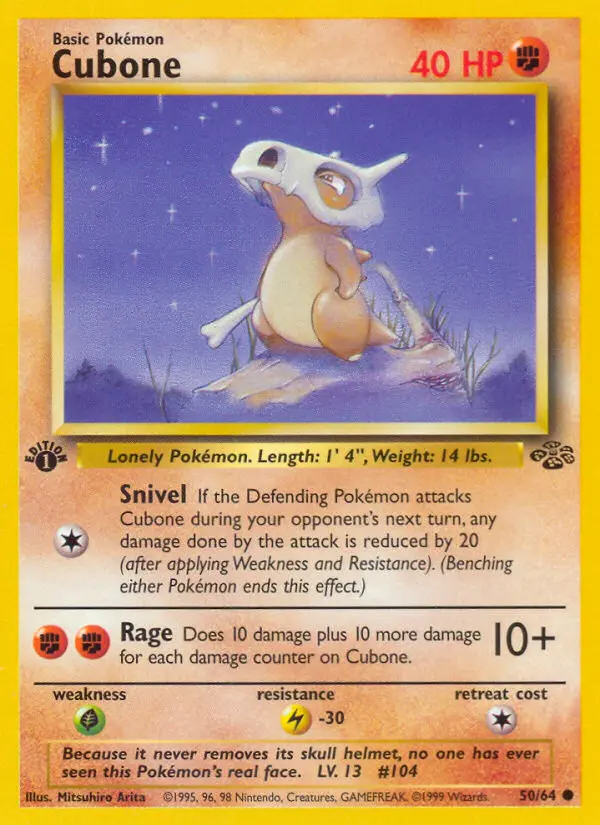 Cubone Common Pokemon card #50 from Jungle