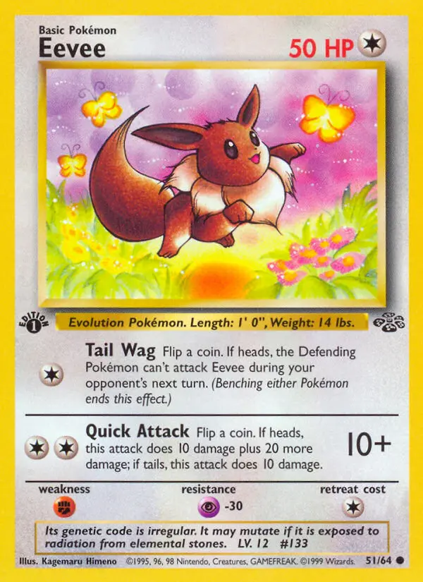 Eevee Common Pokemon card #51 from Jungle