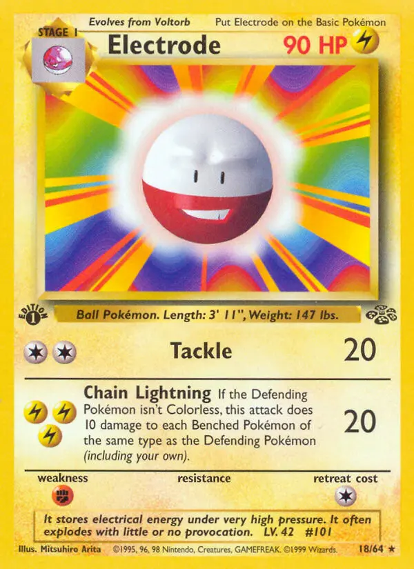 Electrode Rare Pokemon card #18 from Jungle