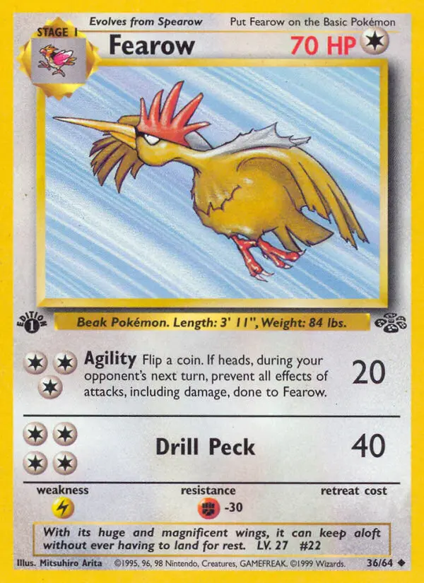 Fearow Uncommon Pokemon card #36 from Jungle