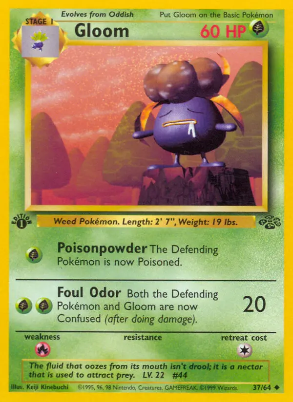Gloom Uncommon Pokemon card #37 from Jungle