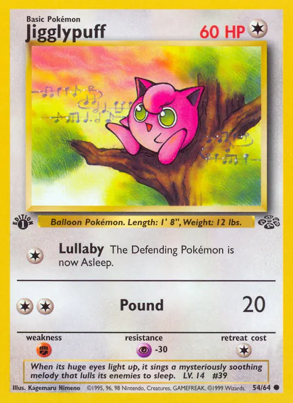 Jigglypuff Common Pokemon card #54 from Jungle