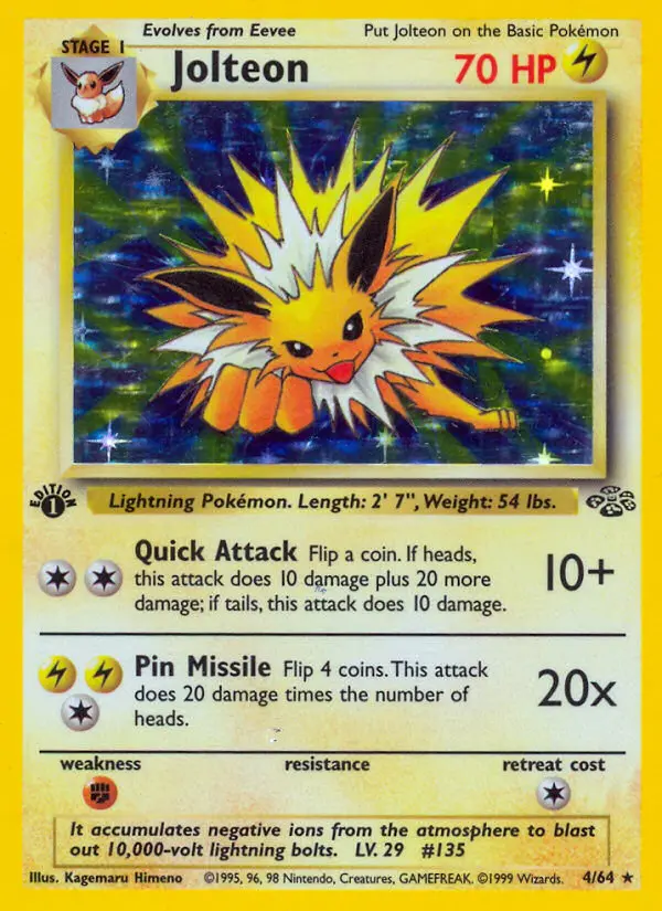 Jolteon Rare Pokemon card #4 from Jungle