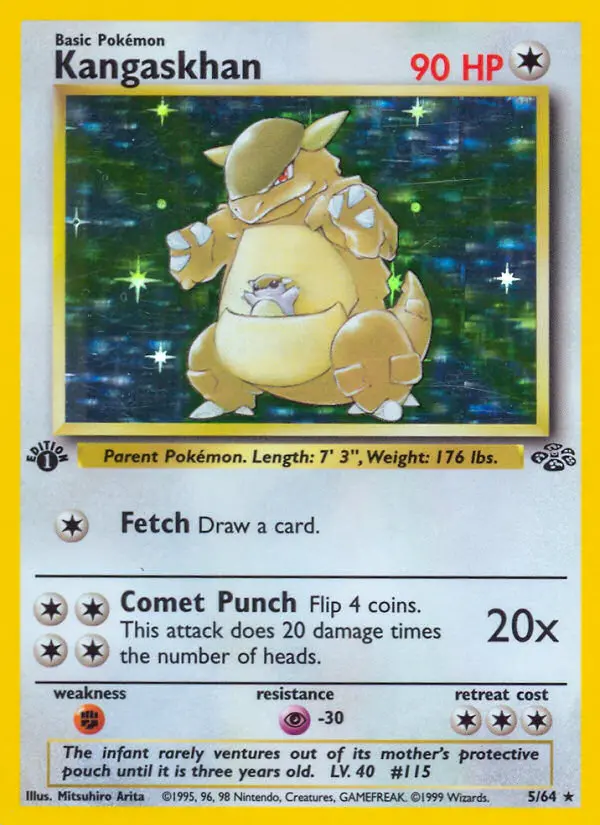 Kangaskhan Rare Pokemon card #5 from Jungle