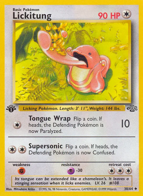 Lickitung Uncommon Pokemon card #38 from Jungle
