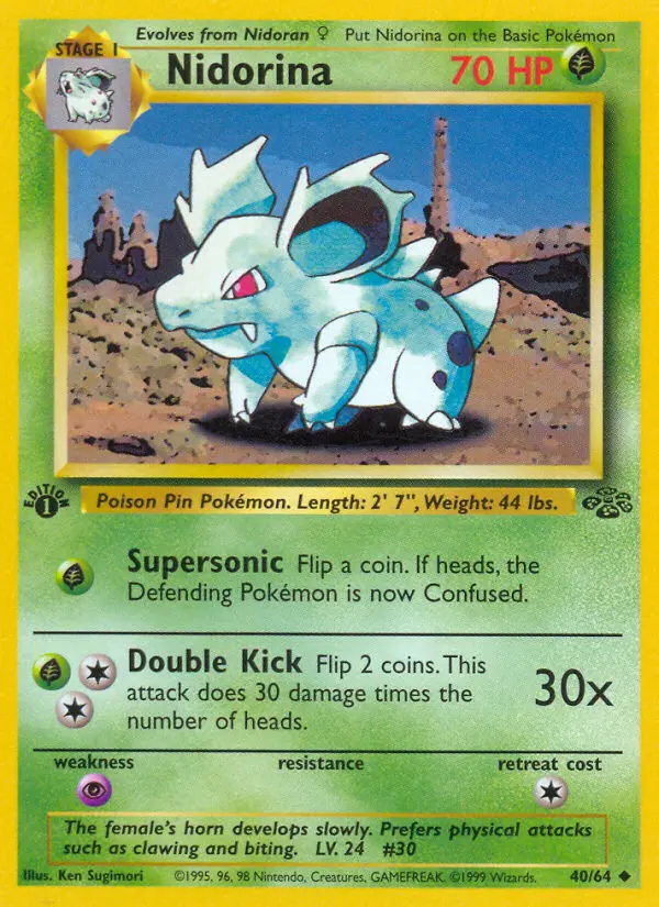 Nidorina Uncommon Pokemon card #40 from Jungle