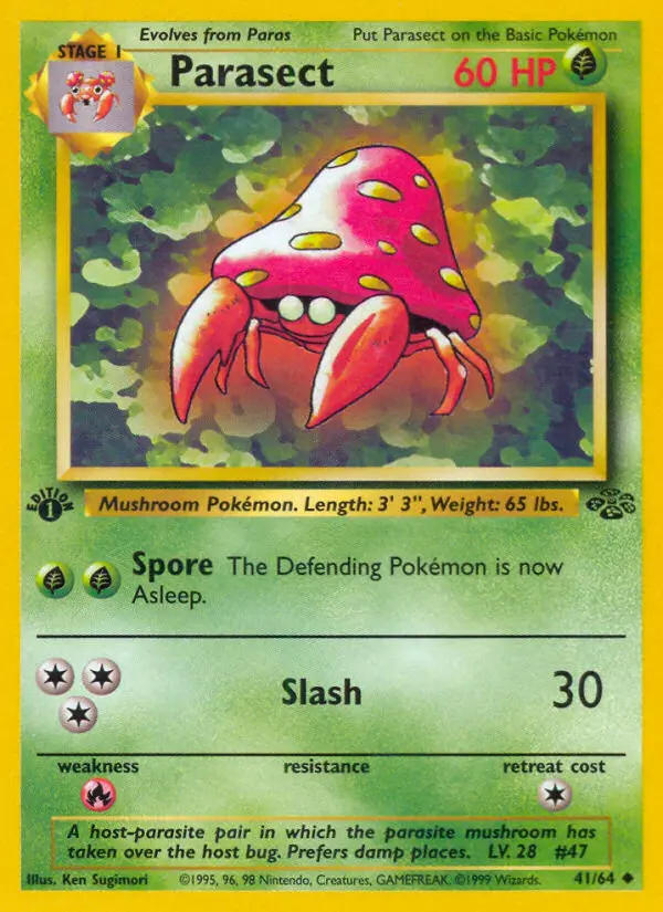 Parasect Uncommon Pokemon card #41 from Jungle