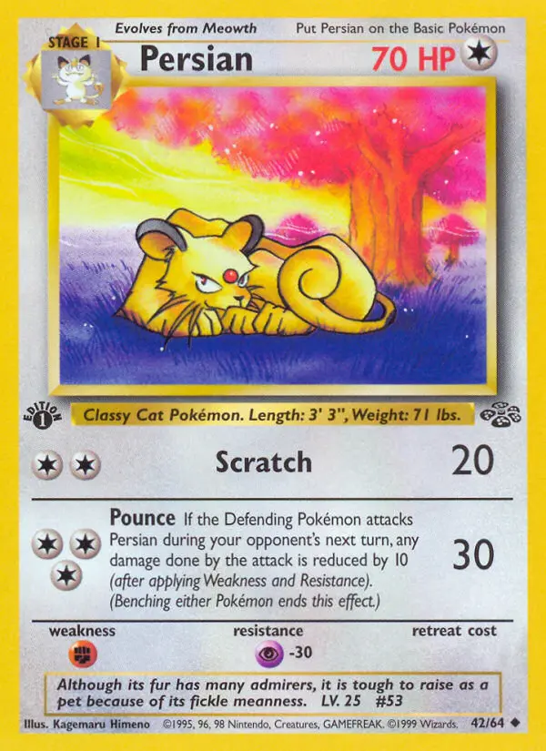 Persian Uncommon Pokemon card #42 from Jungle