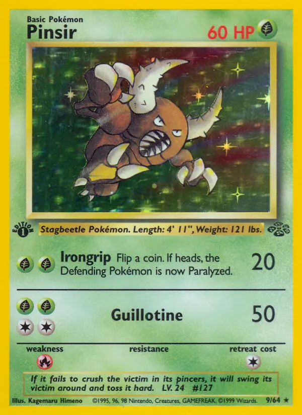 Pinsir Rare Pokemon card #9 from Jungle