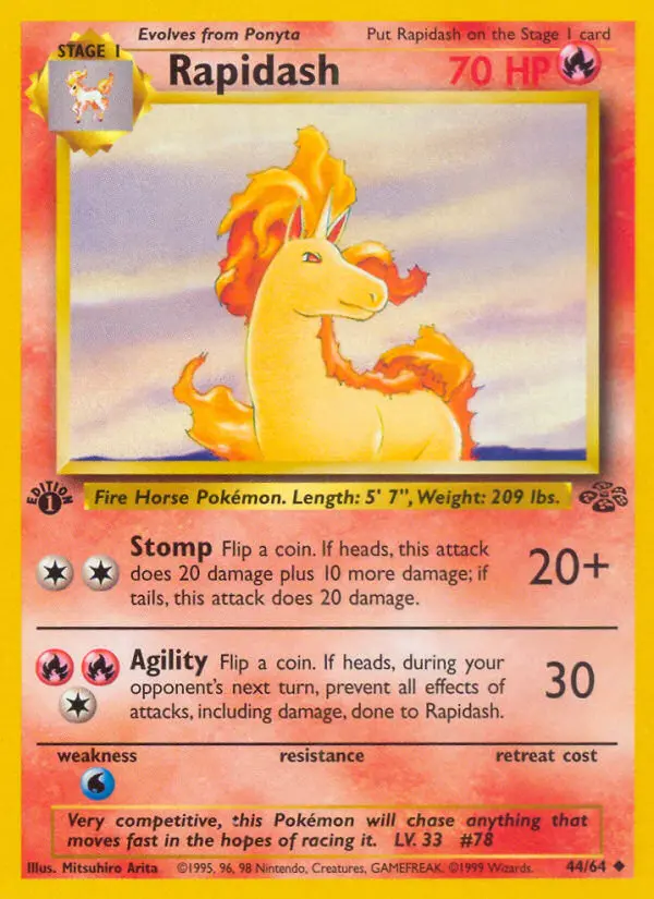 Rapidash Uncommon Pokemon card #44 from Jungle
