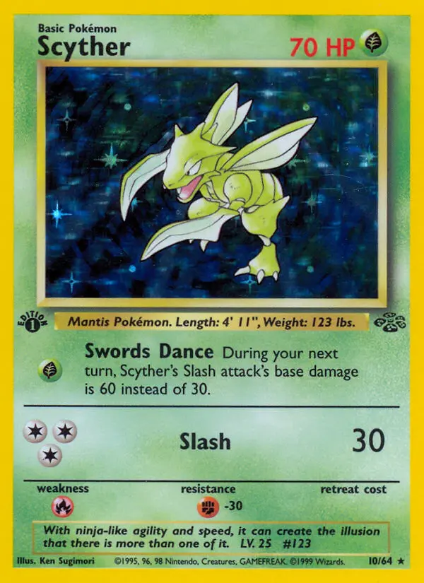 Scyther Rare Pokemon card #10 from Jungle