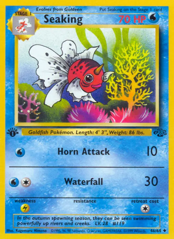 Seaking Uncommon Pokemon card #46 from Jungle