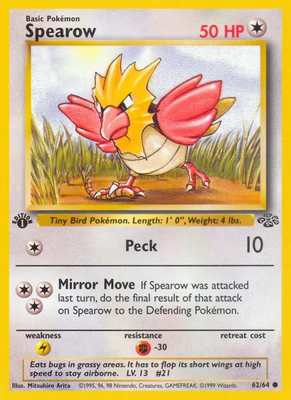 Spearow Common Pokemon card #62 from Jungle