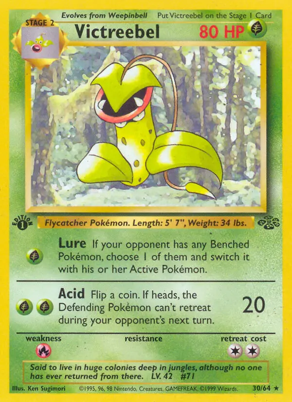 Victreebel Rare Pokemon card #30 from Jungle