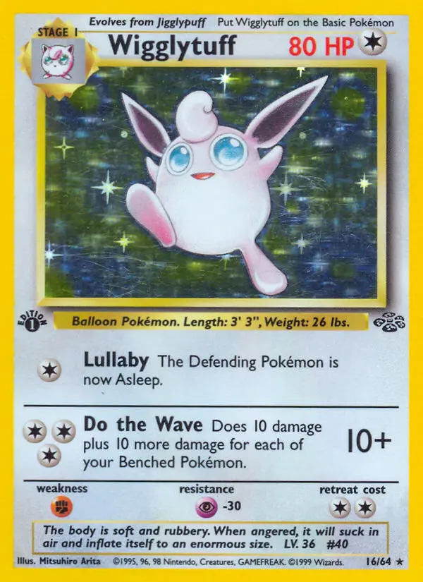 Wigglytuff Rare Pokemon card #16 from Jungle