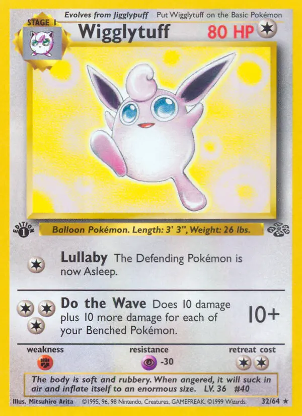 Wigglytuff Rare Pokemon card #32 from Jungle