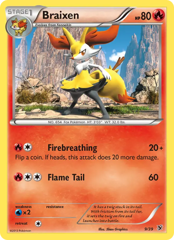 Braixen None Pokemon card #9 from Kalos Starter Set