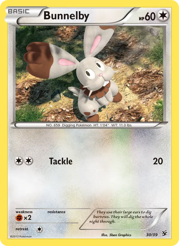 Bunnelby None Pokemon card #30 from Kalos Starter Set