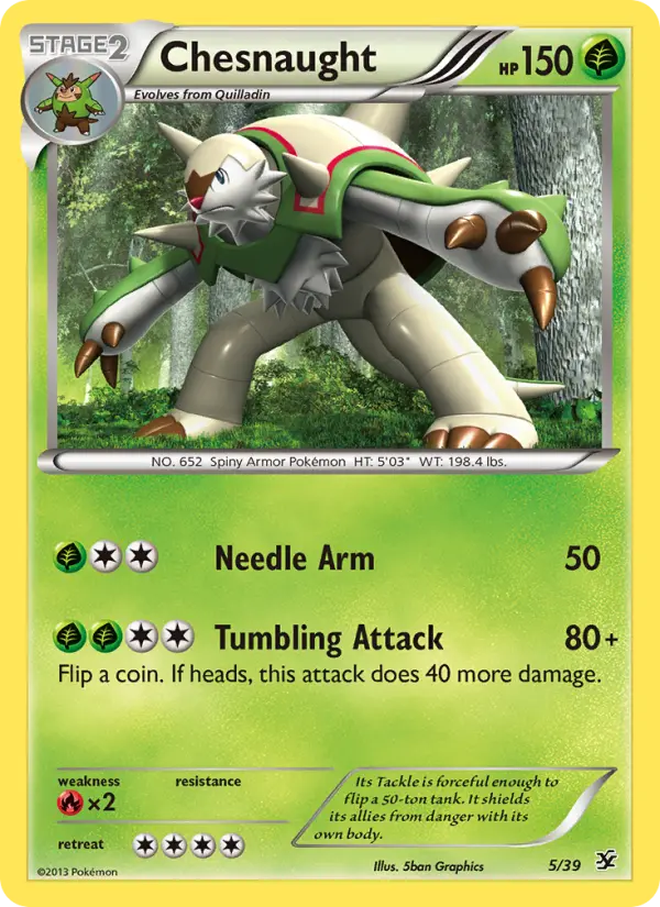 Chesnaught None Pokemon card #5 from Kalos Starter Set