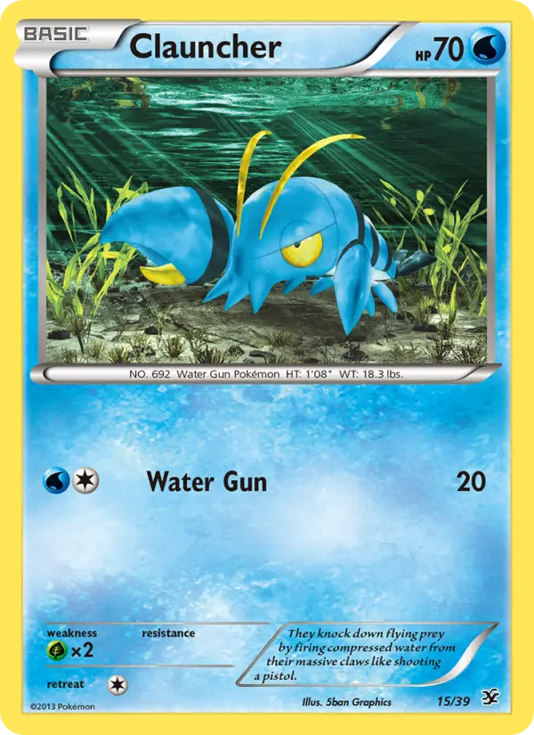 Clauncher None Pokemon card #15 from Kalos Starter Set