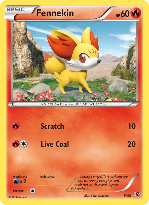 Fennekin None Pokemon card #8 from Kalos Starter Set