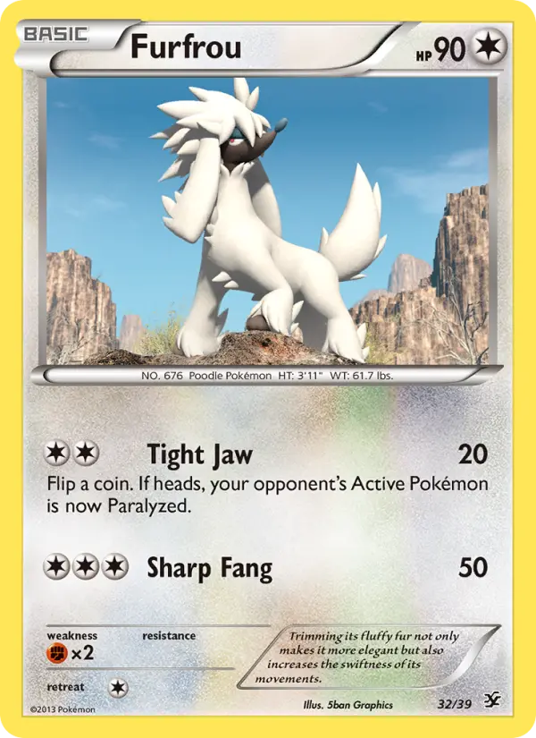 Furfrou None Pokemon card #32 from Kalos Starter Set