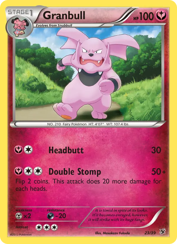 Granbull None Pokemon card #23 from Kalos Starter Set