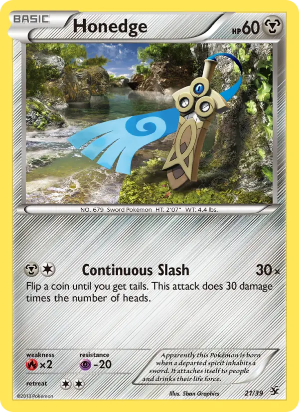 Honedge None Pokemon card #21 from Kalos Starter Set