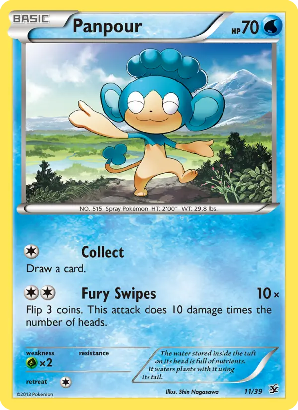 Panpour None Pokemon card #11 from Kalos Starter Set