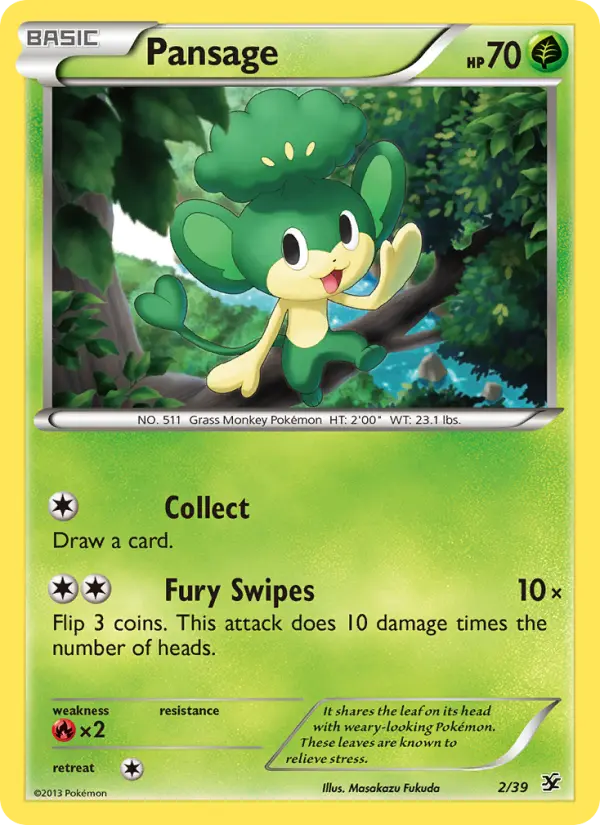 Pansage None Pokemon card #2 from Kalos Starter Set