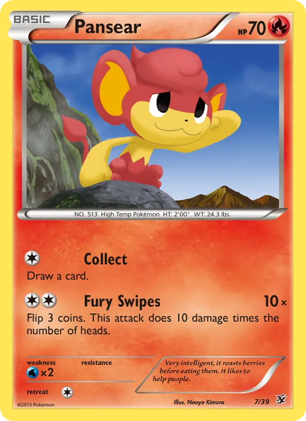 Pansear None Pokemon card #7 from Kalos Starter Set