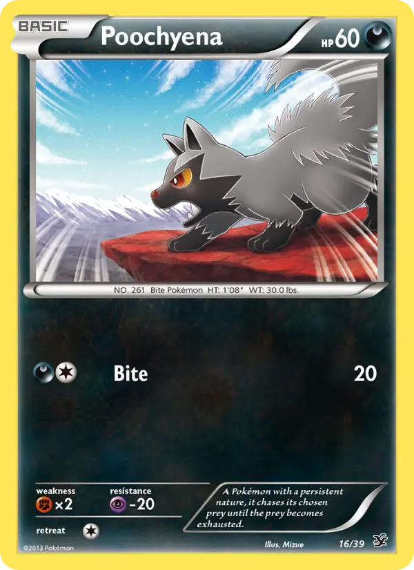 Poochyena None Pokemon card #16 from Kalos Starter Set